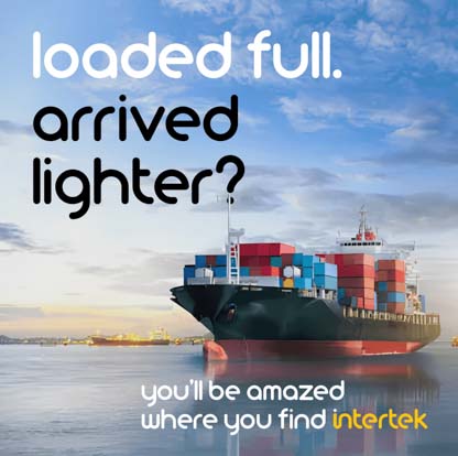 A fully loaded cargo container ship